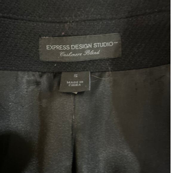 Express design studio - long black cashmere wool coat - Picture 6 of 8